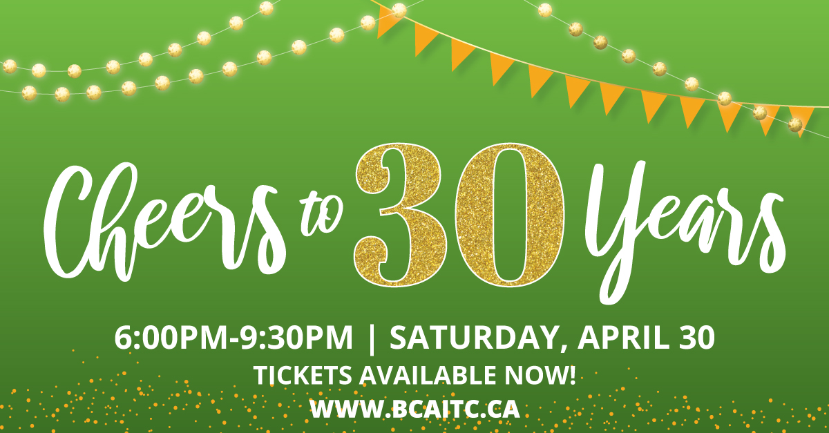 bcaitc's tweet photo. Tickets are on sale now for Cheers to 30 Years! Our @bcaitc fundraiser dinner takes place at 6:00pm on April 30 at Thomas Haney Centre. Enjoy:
💚 A 4-course gourmet meal
💚 Entertainment
💚 Prizes
💚 Timeline &amp; trivia activities

Tickets: https://t.co/BkASqHURXo. 19+ event. https://t.co/KU5AfpnnHD