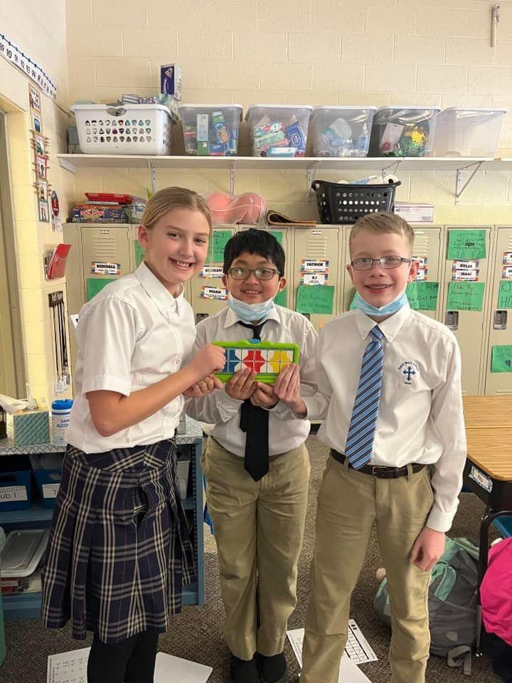 MissJamisonGr4's tweet photo. My fifth graders have been learning how to add and subtract fractions with unlike denominators. They worked in groups to practice this skill by using their “VeraTiles.” The students use this self-check system,by using the pattern to create a puzzle. 🧩  #5thgrade #versatiles https://t.co/5GIVlMOC5V
