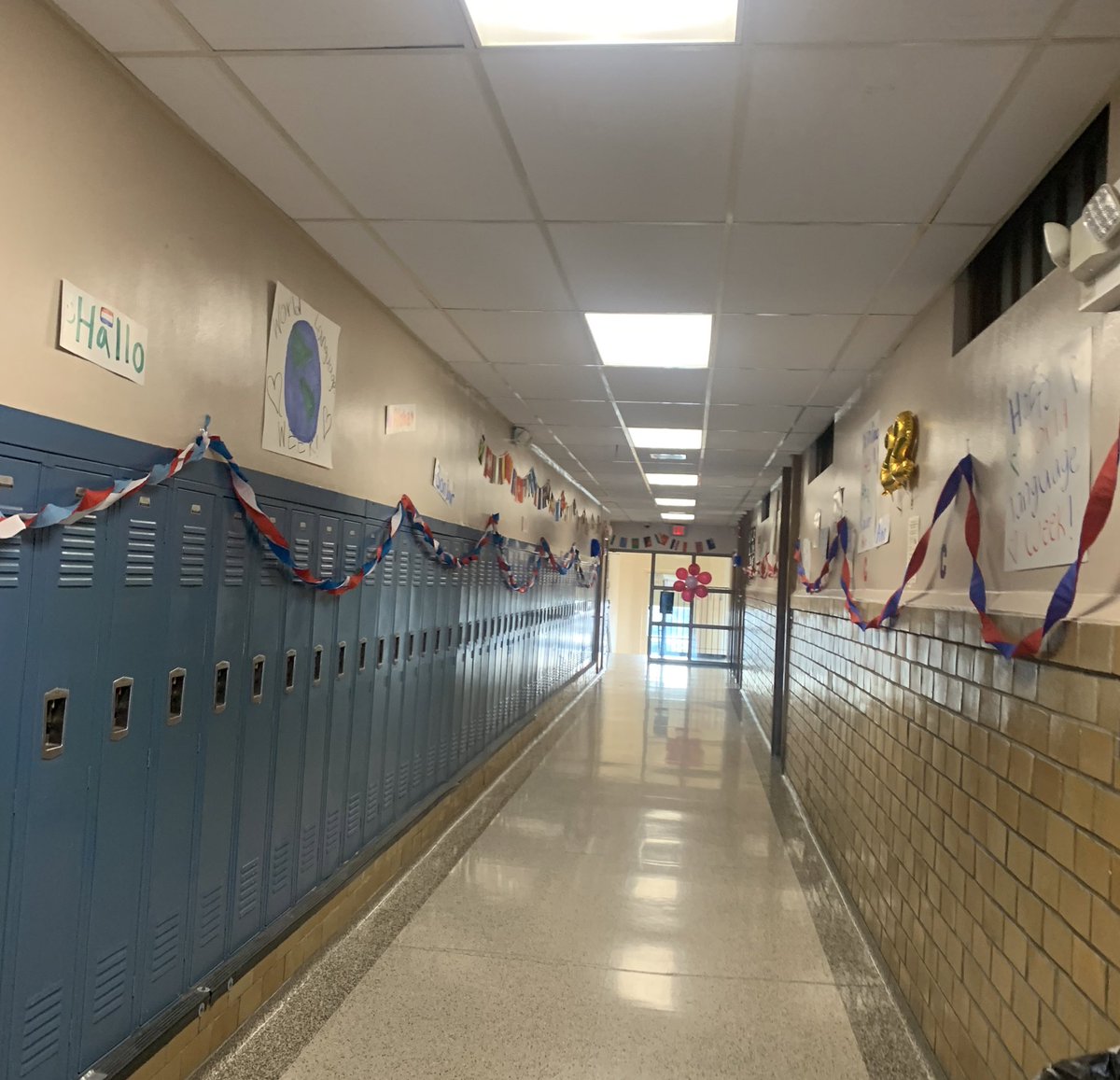 LOVING the hallway decorations for #NationalWorldLanguageWeek. Maybe we don’t take them down? 🤔