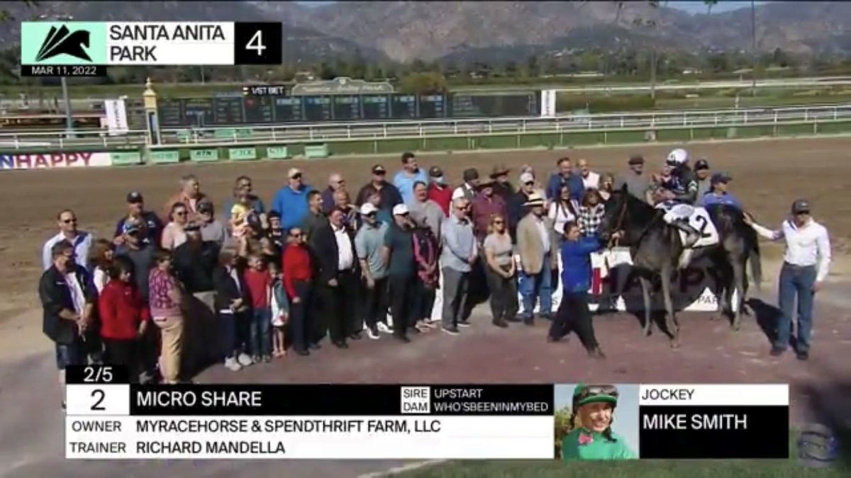 SarahHorsegirl's tweet image. My girl Micro Share ( Upstart- Whosbeeninmybed) won Santa Anita race 4 with jockey Mike Smith for trainer Richard Mandella! I’ll be posting her winning today yet! I’m excited about my girl Micro Share #Winner #MyGirl #MicroShare #MyRaceHorse
