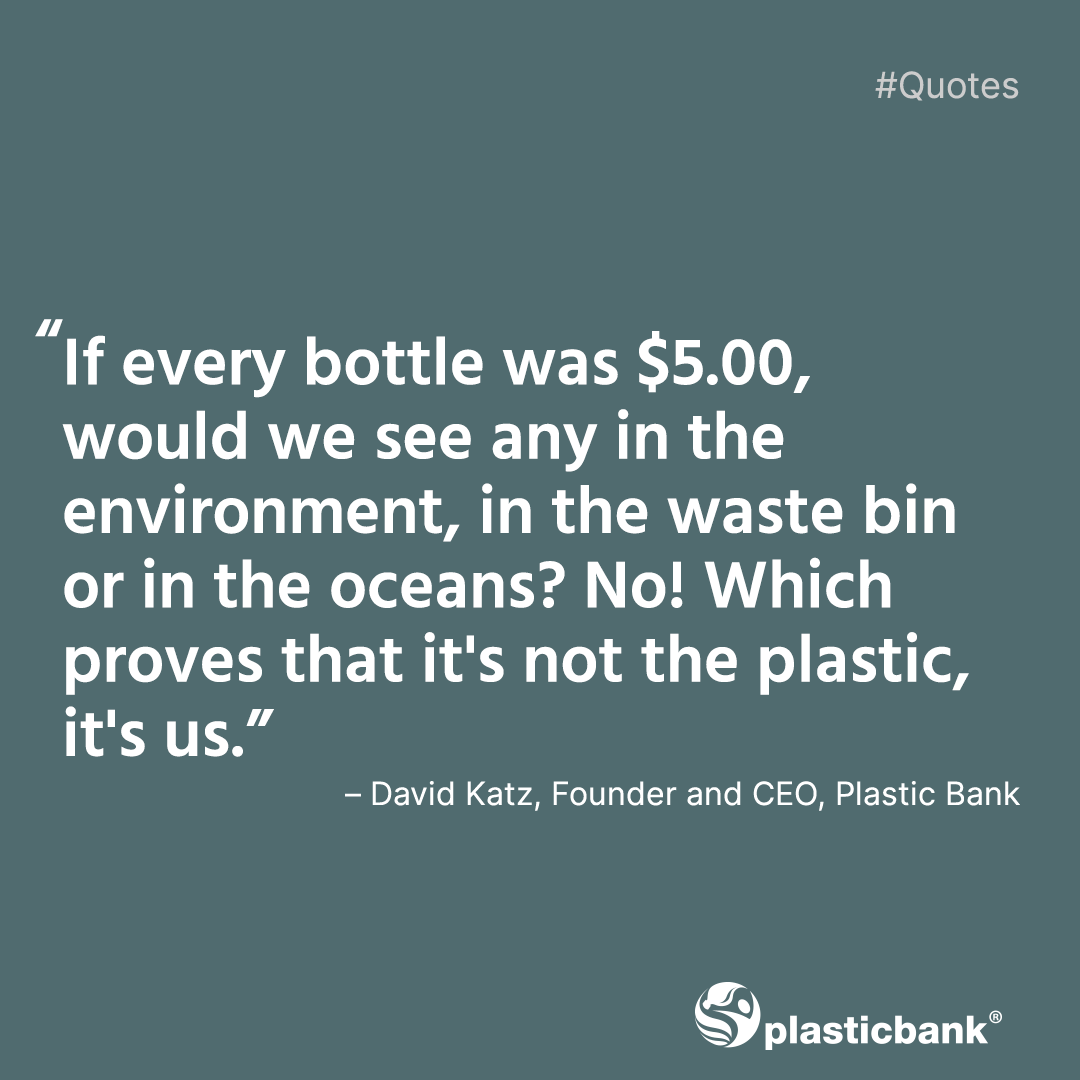 PlasticBank's tweet photo. Would you throw $5 in the trash? Of course not! 

It's time we all recognize that the 8.3 billion tonnes of plastic did not end up in our environment by accident. 

It's time to make a change together: https://t.co/PLNbZQ8rRU https://t.co/x9cNbV0HX2
