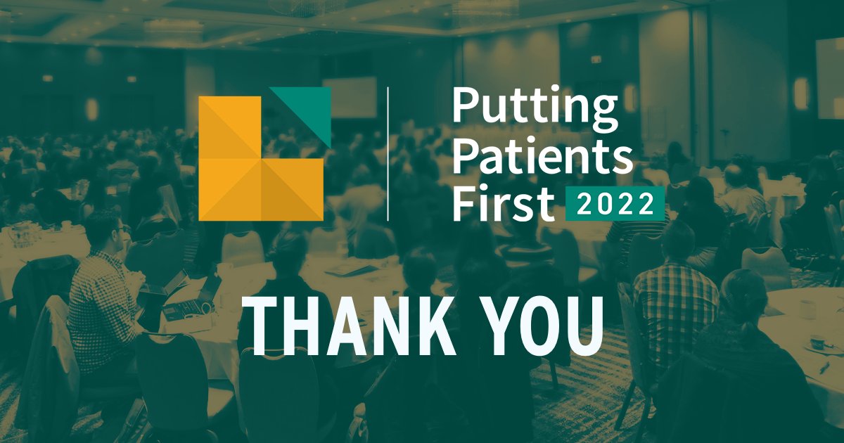 And that's a wrap for Putting Patients First 2022. Thanks to our presenters & participants for sharing your knowledge & your stories. And thank you to the conference planning team who worked so hard to make sure #PPF22 was a success. Have a wonderful weekend everyone.