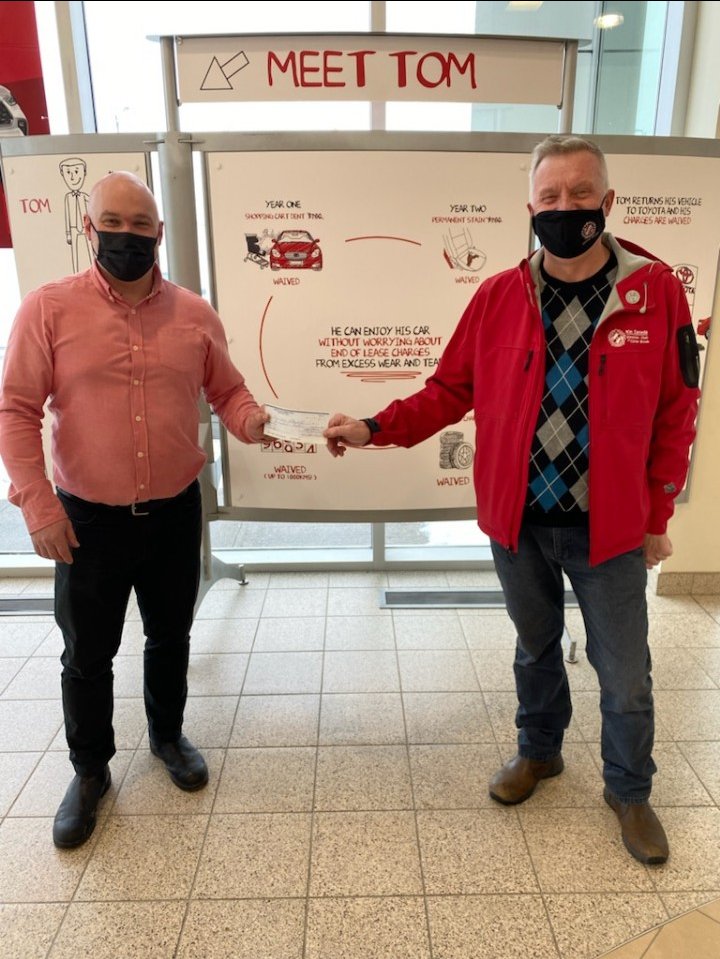 Here are a couple donations presented this week on behalf of our club. 
$1000 to the <a href="/BMDtrails/">Blow Me Down Trails</a> and $500 to the Aces Youth Volleyball team to help with some travel costs when they head to Nationals in Alberta. Good luck Ace's.