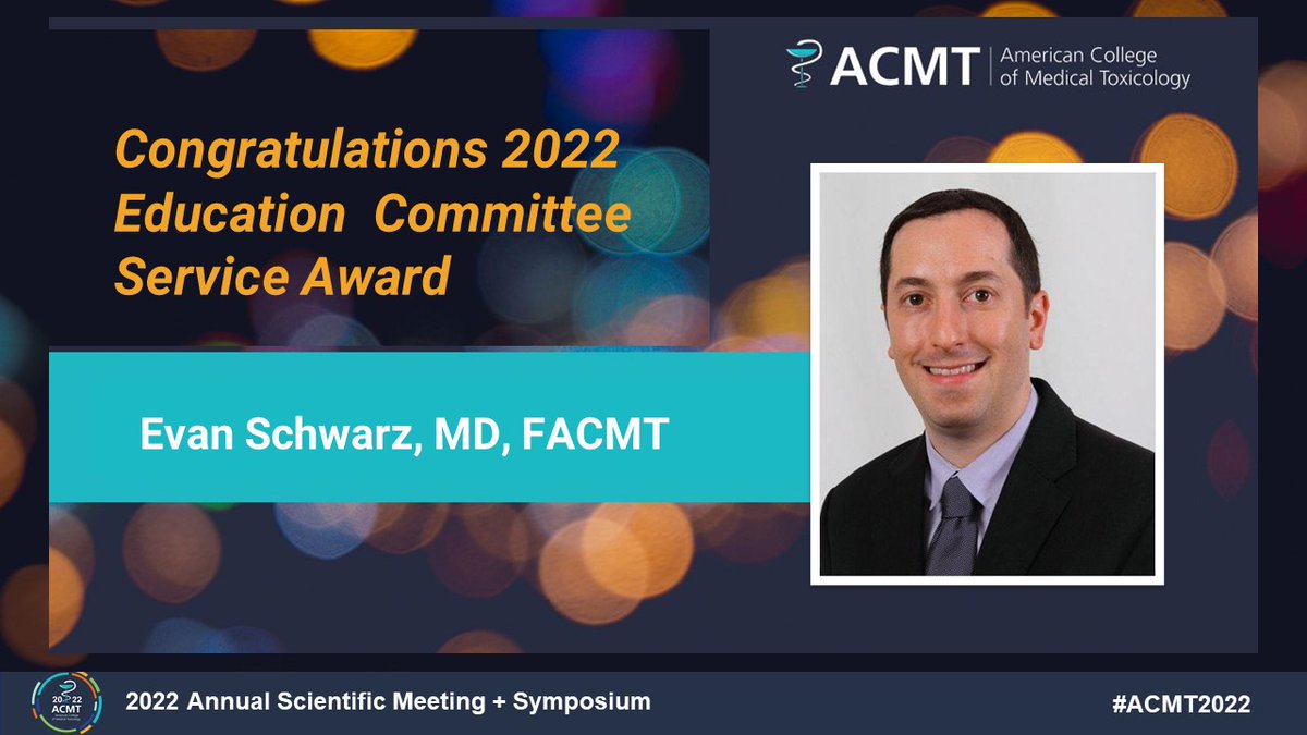 #ACMT2022 Congratulations to <a href="/TheSchwarziee/">Evan Schwarz</a> 2022 ACMT Education Committee Service Award