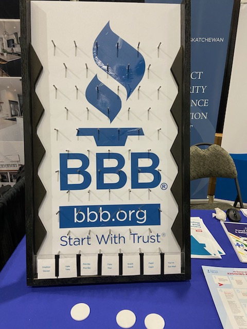 BBBcentralcan's tweet photo. Stop by our Booth at the @homestyleshomeshow in #YXE this weekend!
Play our Plinko Game & Grab our Tip Sheet on Avoiding Scams.
We're here 'til 9pm tonight / 10am-8pm Sat / 10am-3pm Sun / (& Mar 25-27 @ the #YQR show)
#HomeRenos #HomeBuilding #ScamTracker #Top10Scams #AskBBB https://t.co/FFEwILScv1