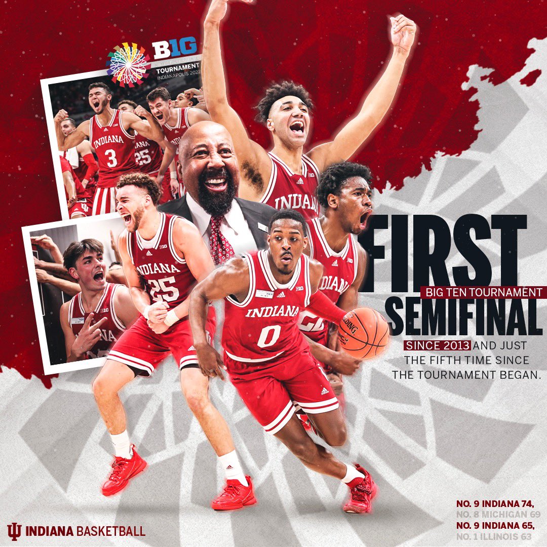 IndianaMBB's tweet photo. B1G Life • B1G Stage • B1G Wins https://t.co/hJSFksj88b