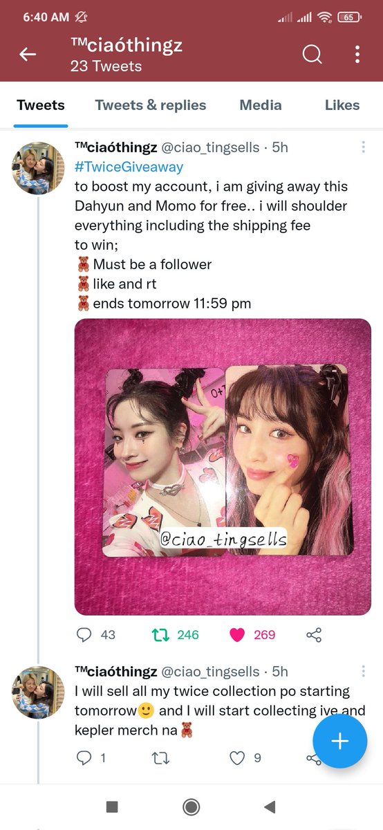 RVTWICE18's tweet photo. @ciao_tingsells Done na po. 🥰 manifesting. ✨✨✨Momoriiiiinnnggg. 🥰 https://t.co/hPgG9bobnC
