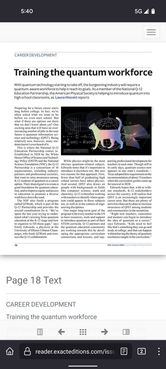 thomasgwong's tweet image. Pages 18 and 19 of the @APSphysics Career Guide are about quantum education. aps.org/careers/guidan…