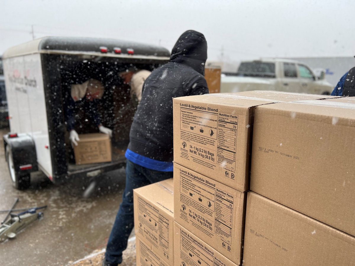 Every shipment looks a little different around here, and sometimes they happen to be a bit colder too! Wishing the team at First Christian Church of Lubbock a safe and hopefully warmer spring break mission trip!