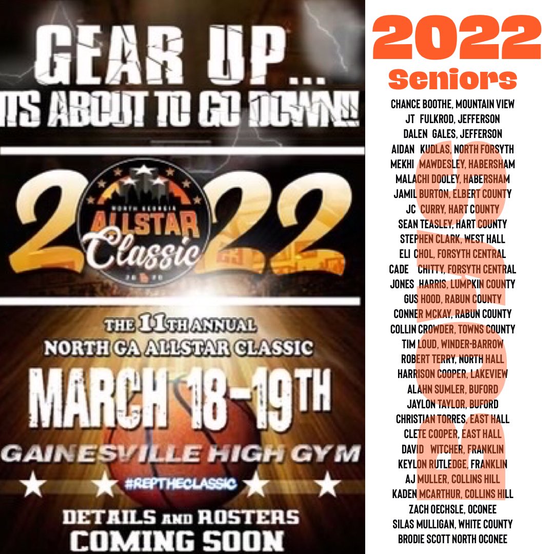Here is the Senior boys list. We’re looking forward to seeing these guys on the hardwood for the final run. #RepTheClassic #ngaclassic22