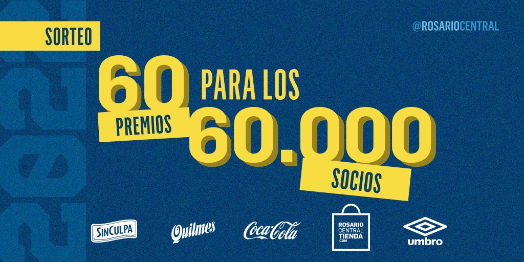🔰🎁 ¡60 regalos para 60.000 Socios y Socias! 

🤗 ¡Te traemos este sorteo lleno de sorpresas! ¿Querés participar?

🔹 Seguí a nuestra cuenta @rosariocentral 
🔹 Dale RT y ♥️
🔹 Dejá tus últimos 3 de DNI

👉 El 17/03 sortearemos 👈

#VamosCanalla 💪🏼🇺🇦