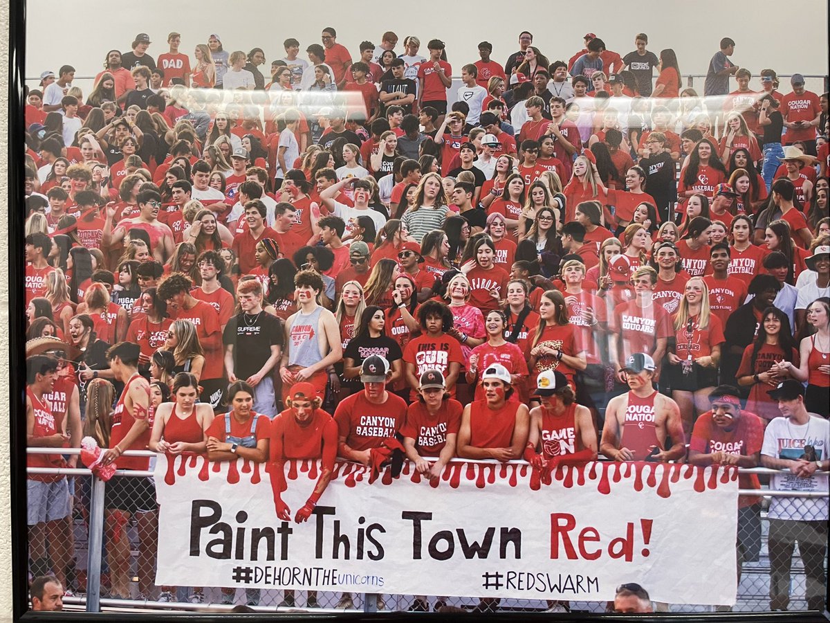 CoachTBush's tweet photo. Got some new additions to the @Canyon_Football field house walls!!
#CompetitionChamps
#AllDistrict
#PaintThisTownRed‼️ https://t.co/4PR2RjhGMt