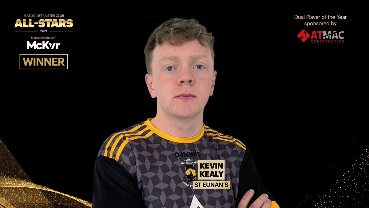 Gaelic_Life's tweet photo. The #GLALLSTARS 2021 Dual Player of the Year award sponsored by Atmac Construction goes to Kevin Kealy @StEunansGAA @McTeamwear https://t.co/TMi5OTQWpe