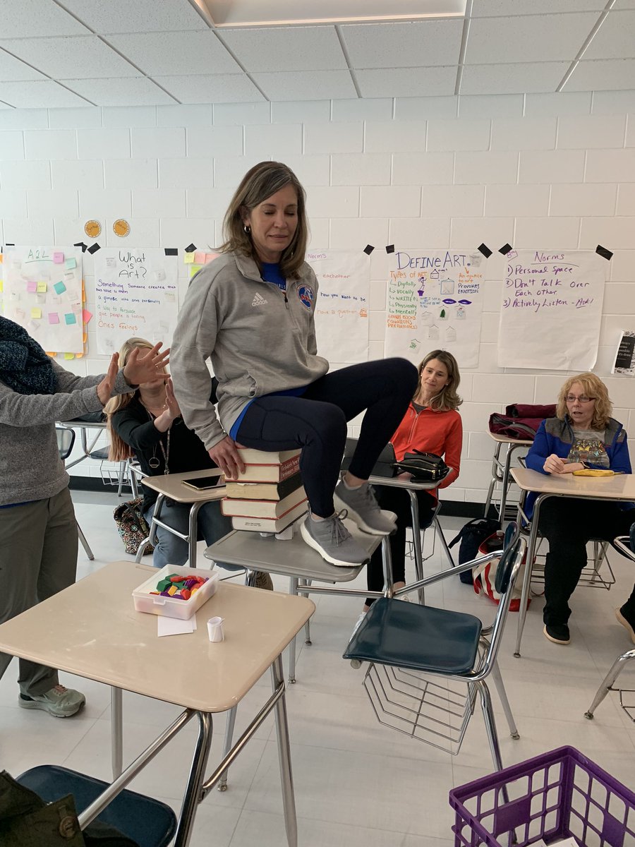 Such a great Conference Day today! Intro to PBL- with an engineering challenge twist to see who could make the strongest bridge out of index cards <a href="/KnellerGoBonas/">SKneller</a> team crushed it! 💙❤️ <a href="/OAUpdate/">OA Schools</a>