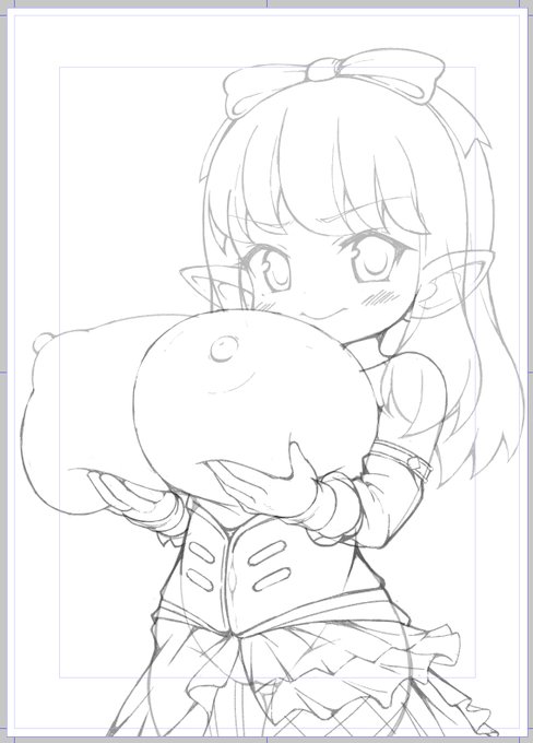 skeb下書きやっと終わった。手だけで1時間以上かかった 