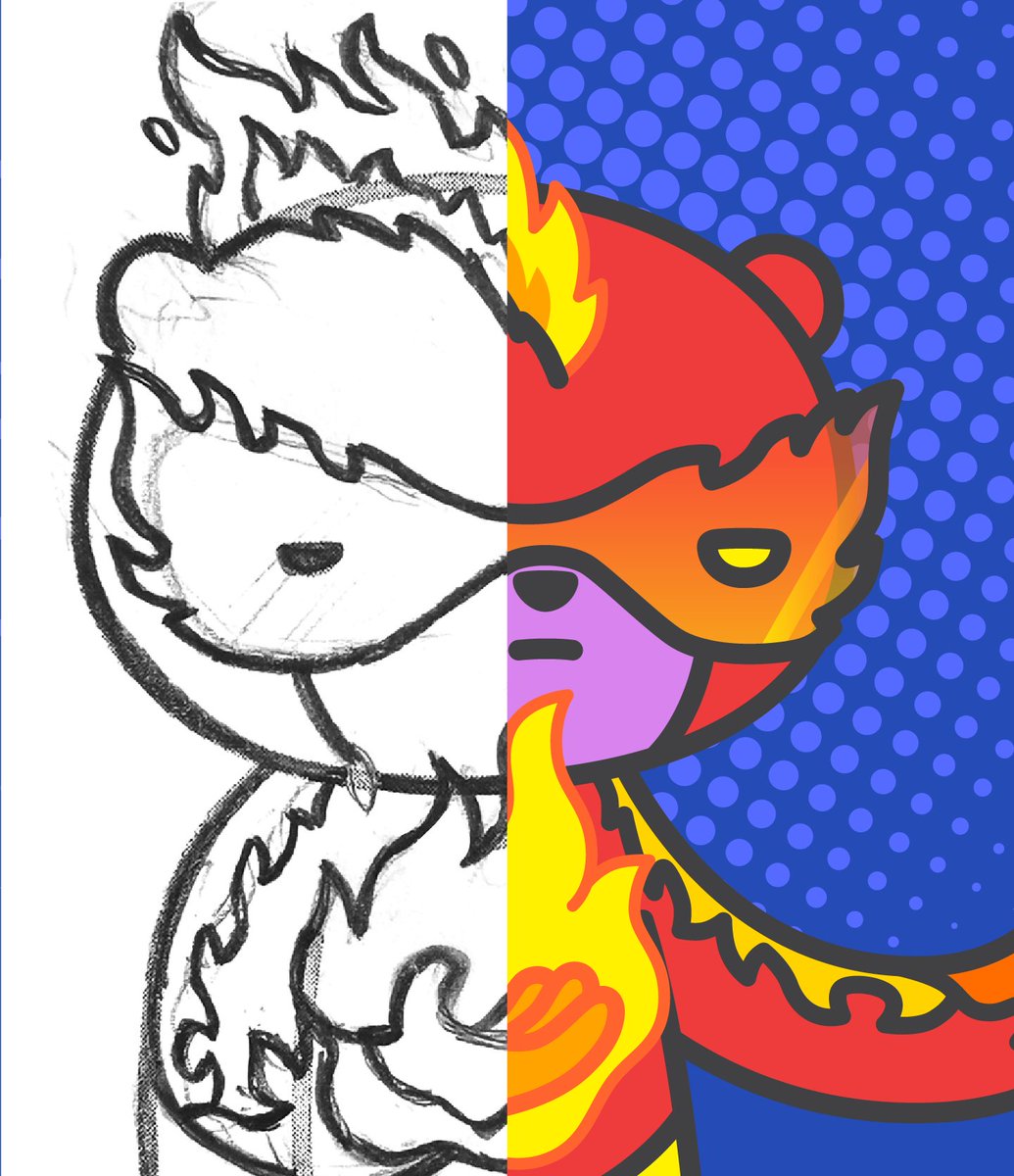 GM y'all! 😁🐻👉🏼
#WIP Fire Superpower 🐻🔥🔥🔥
Pencil sketch   |   Digital coloring

<a href="/PoketheBearNFT/">Poke the Bear</a>
#NFT #NFTCommunity #NFTcollection #NFTart #pokethebearNFT