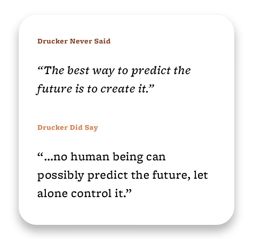 jeanalexis_JAS's tweet photo. Amazing resource by @DruckerInst ‘s @DrBLawlor : what #PeterDrucker actually didn’t say … and what are his original #quotes !
#misquotation #management #qotd
https://t.co/b1XFxujVUO https://t.co/glvHSAveh0