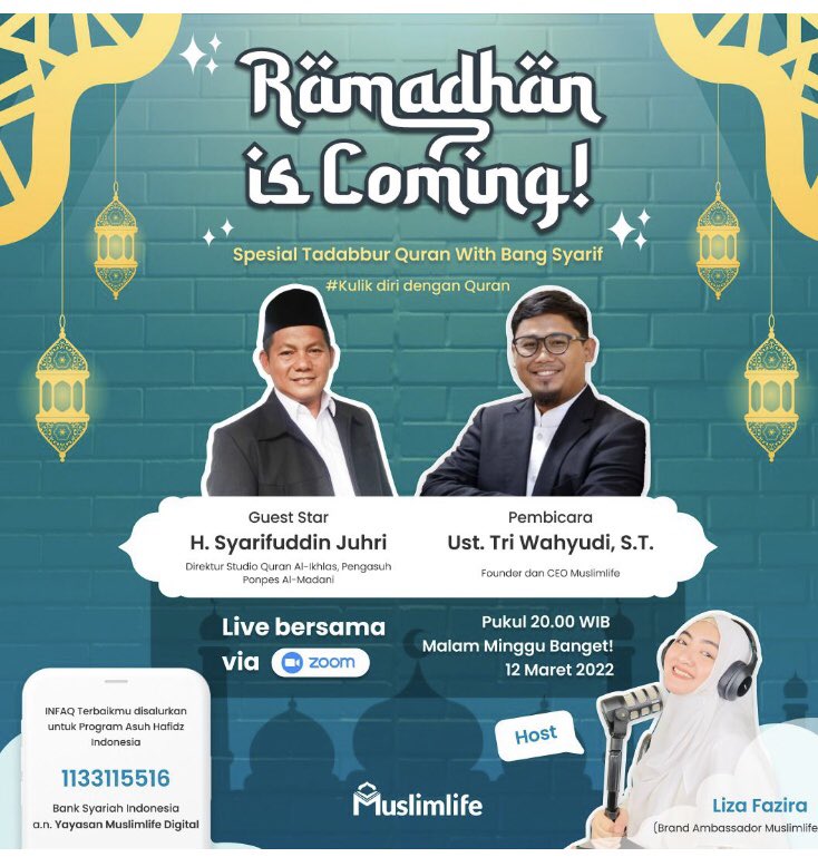 M_Harry_Naldi's tweet photo. Yuuk ikuti Tadabbur Qur’an bersama bang Syarif https://t.co/rT6JhoyyLe