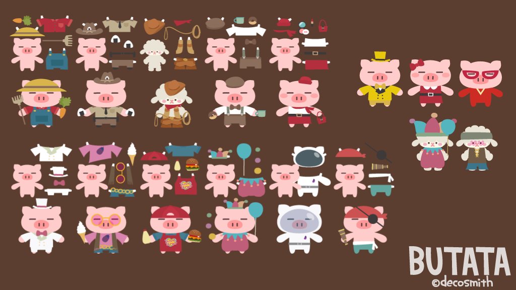 以前リリースした着せかえ柄の着せかえですが、日本では表示されないアイコンも多いので全アイコンご紹介。お蔵入りになったものもあります。

ぶたた「着せかえ×着せかえ」（2019年リリース）
line.me/S/shop/theme/d…