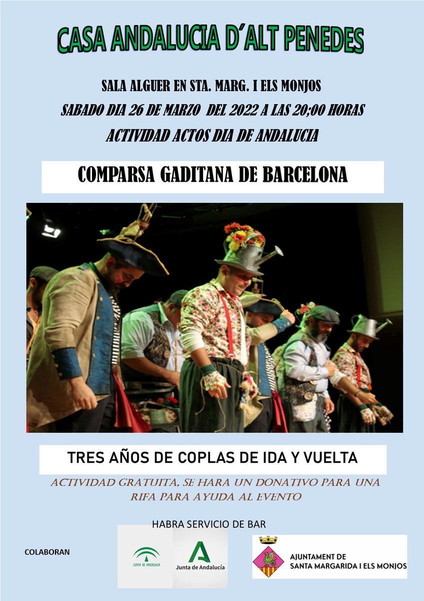 Nos vemos el sábado 26 en Santa Margarita!!! ❤️❤️❤️

#tresañosdecoplasdeidayvuelta 
#comparsagaditanadebarcelona pic.x.com/llpodqMd7q