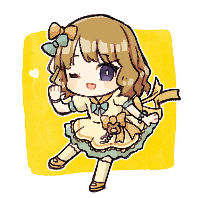 おはようございます! 依頼絵の合間にSDキャラ練習で描いたアイマスの桃子ちゃん SDキャラむじぃ
