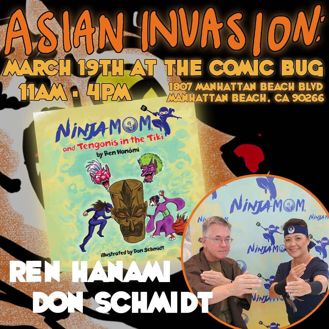 thecomicbug's tweet photo. 1/ We're proud to present #AsianInvasion : an Asian Comic Creator Celebration organized by @HoraToraStudios 3/19 11-4p! 
Christie &amp; @IAmDemonBitch will be representing, as are @Hydehermitstud1 , @UpperDeckEnt sketch card artist @Lak_Lim @RenHanami &amp; Don Schmidt of a Ninja Mom! https://t.co/skpAYMJh78