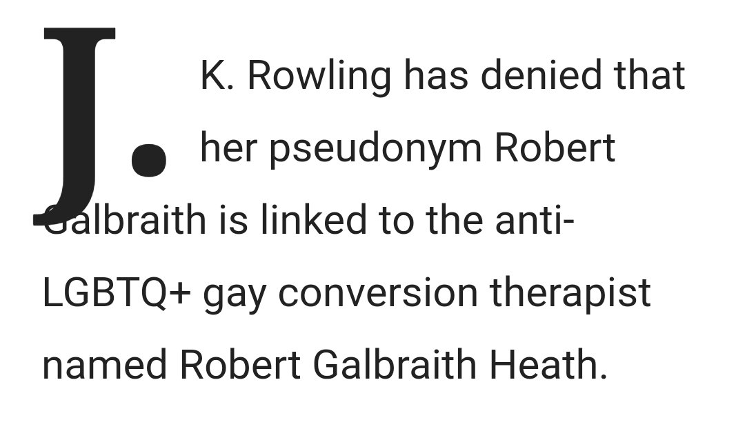 ratbitebaby's tweet photo. nows a perfect time to remind everyone that JK Rowlings pen name just so happens to be the exact same name as the man who created conversion therapy https://t.co/uLccEqDuil