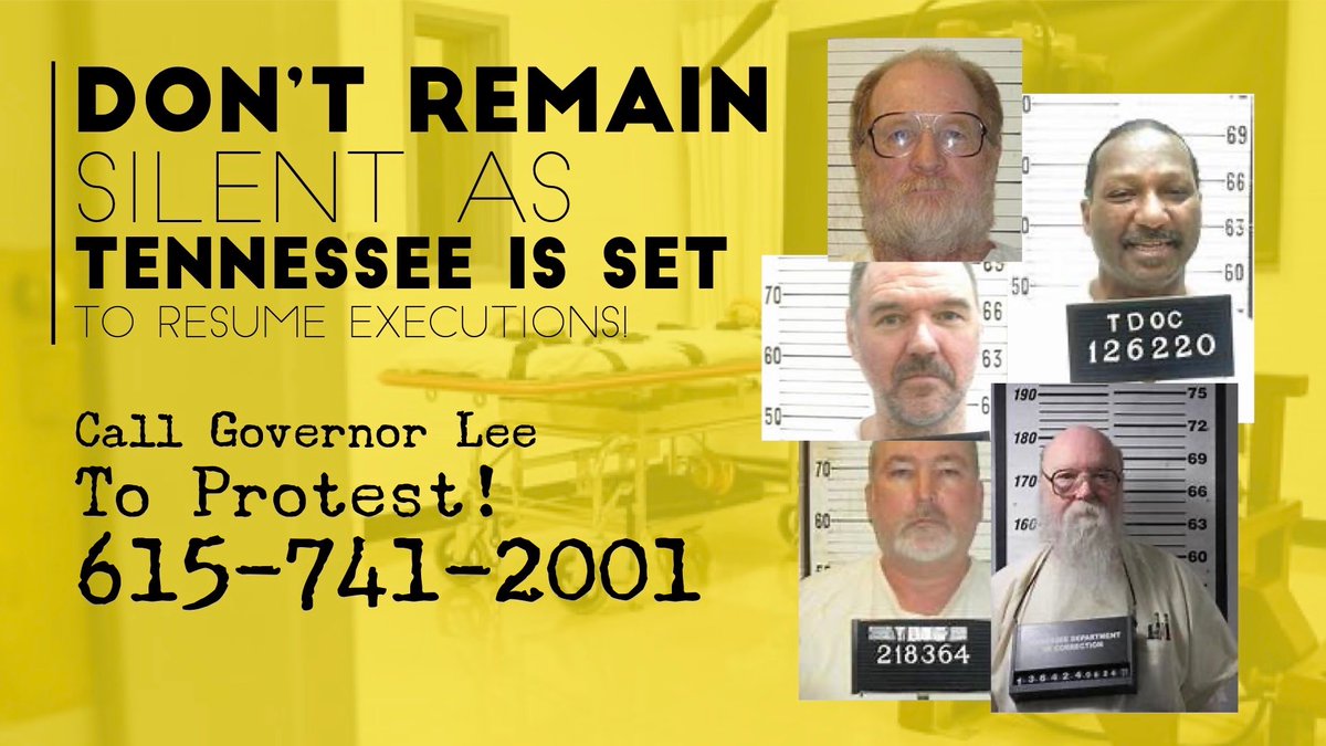 jettica65's tweet photo. #StopExecutionsTennessee
Please don't be silent!
Let your Elected Representatives know that you oppose the #DeathPenalty https://t.co/u8XZN5qmkt