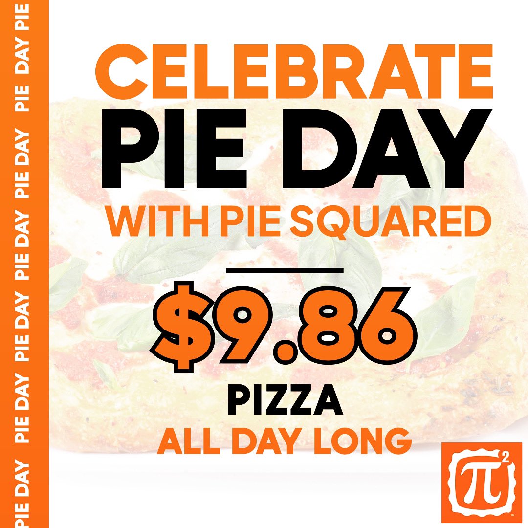 Pie2Squared's tweet photo. 3.14 is our favourite celebration of the year. All day on March 14th, we will be selling our handcrafted individual pizzas for $9.86 (that’s true π-squared pricing!) 
#pie #pizzapie #pizzatoronto #torontofood #piday #piday2022 #stclair @YongeStClair @blogTO @torontolife https://t.co/OCz3kbq3c3