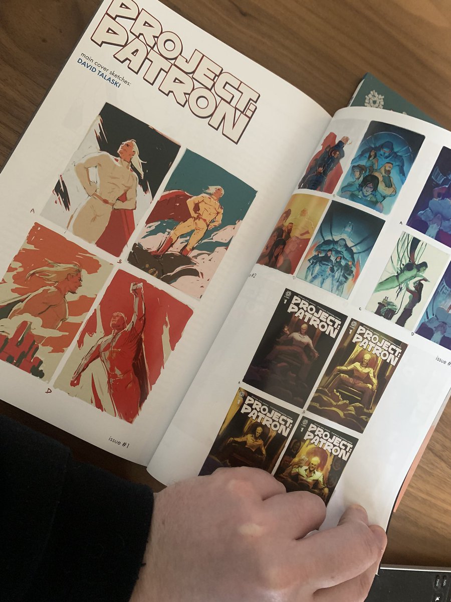 DavidTalaski's tweet photo. Got a surprise in the mail today! First main covers I ever did and first trade I’ve gotten to seem my art on. Also look, they got my sketches in the back. So cool!
#Aftershockcomics #projectpatron https://t.co/eIN2KRCwdk