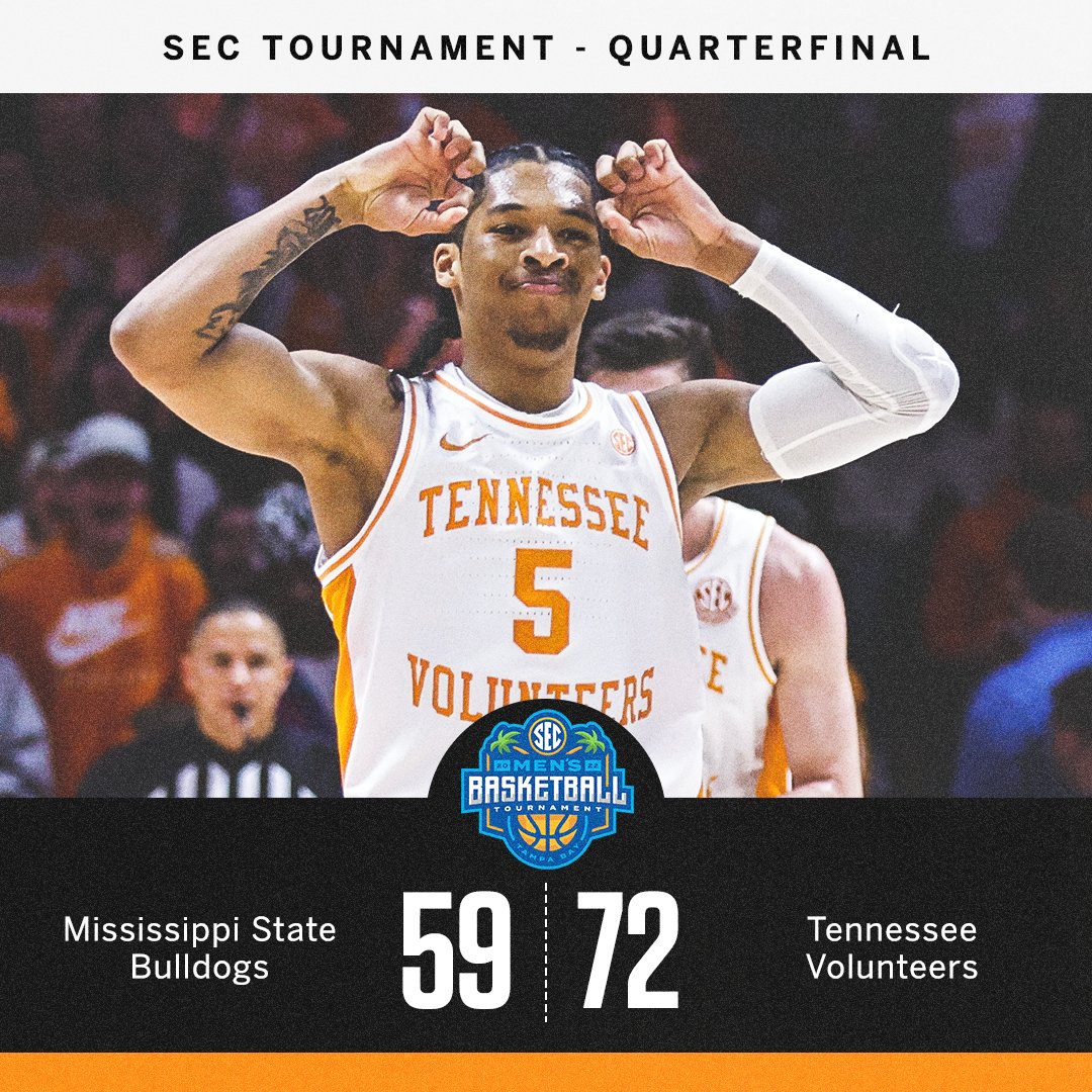 SECNetwork's tweet photo. 𝙍𝙊𝘾𝙆𝙔 𝙏𝙊𝙋 ➡️ Headed to the Semifinals 🍊 @Vol_Hoops https://t.co/feFh1Lu12G
