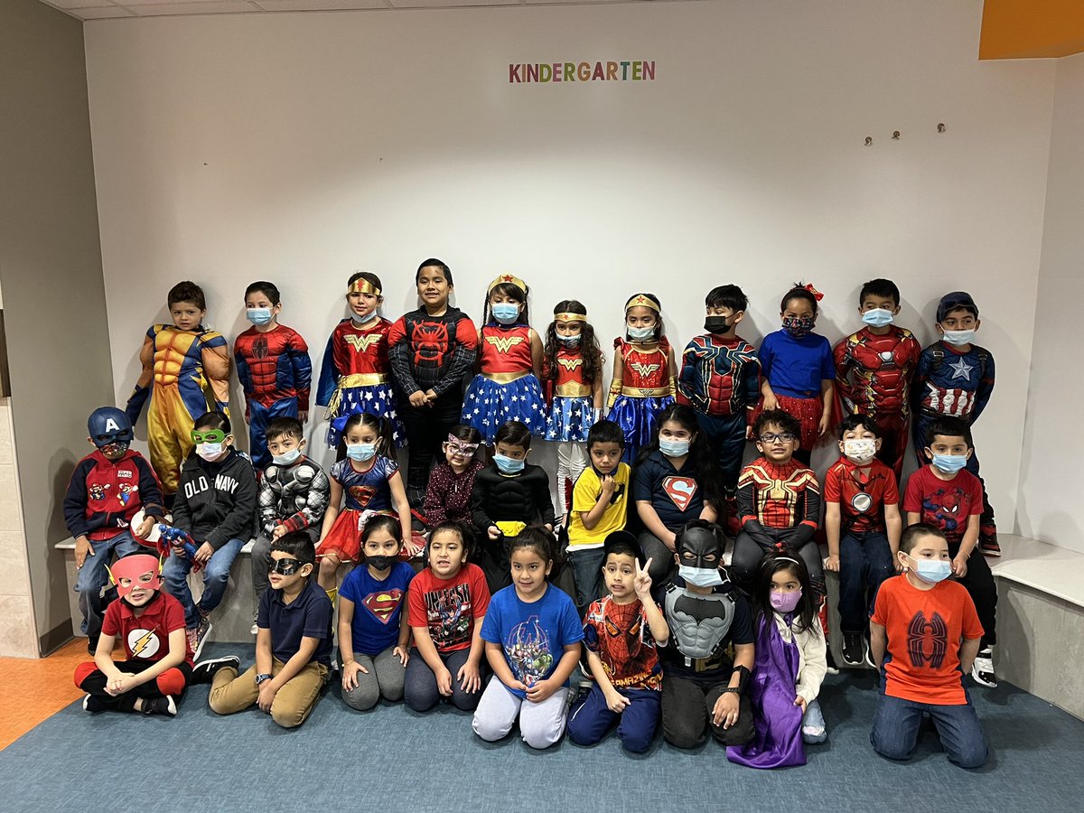 Picassito10's tweet photo. Happy Social Emotional Learning Day from Kindergarten superheroes @ScarboroughElem #SELDay2022 #HISDSELday https://t.co/Yhwy2TIDQO