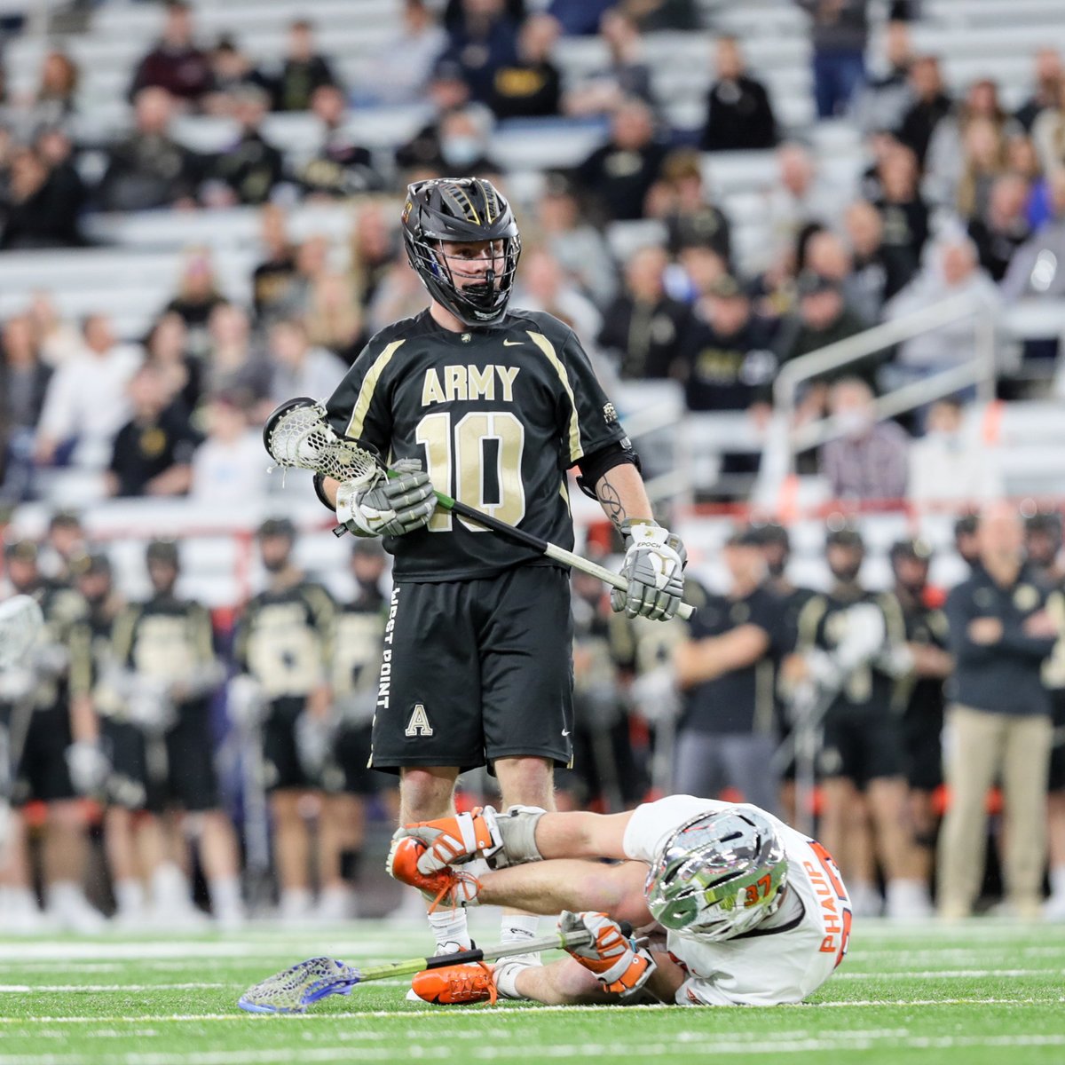 ArmyWP_MLax's tweet image. Will Coletti has been key to Army's lead at the break. 

He is 14-of-19 at the faceoff X. 

#GoArmy | #FamilyToughnessTradition