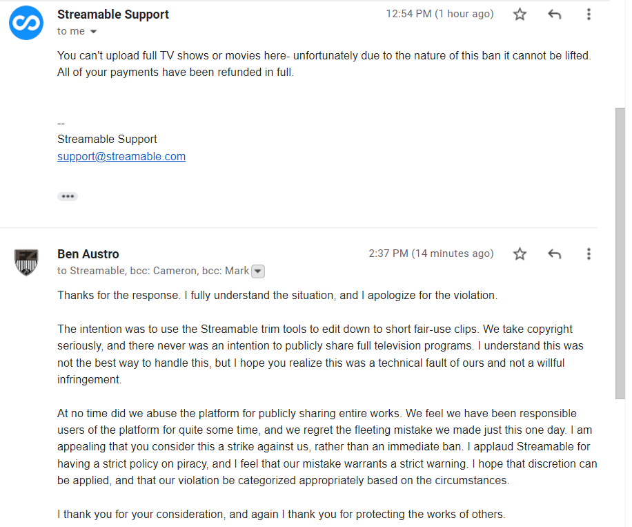 footballzebras's tweet photo. A note to our readers: A large portion of our video content will no longer appear on our website. We made a technical error behind the scenes that violated the ToS for @Streamable and they have banned our account on a single strike. We have not received a reply to our appeal https://t.co/Ucci0cXKuC