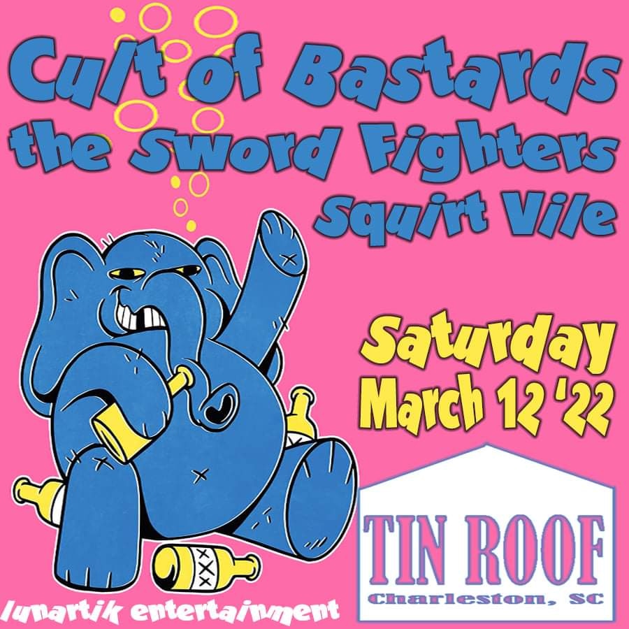 LunartikEnt's tweet image. Saturday Cult of Bastards &amp;amp; Sword Fighters &amp;amp; Squirt Vile at @TinRoofWAshley
🔗fb.me/e/2bUIqjY8p
🌙
#chs #chsmusic #livemusic #punk #punkrock #charleston #indie #indiemusic #carolina #concert #tinroofrusted #lunartik