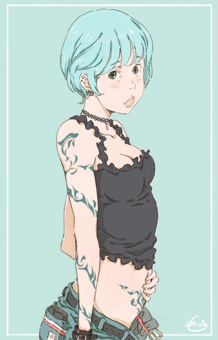 ドルフィンタトゥーの女の子 