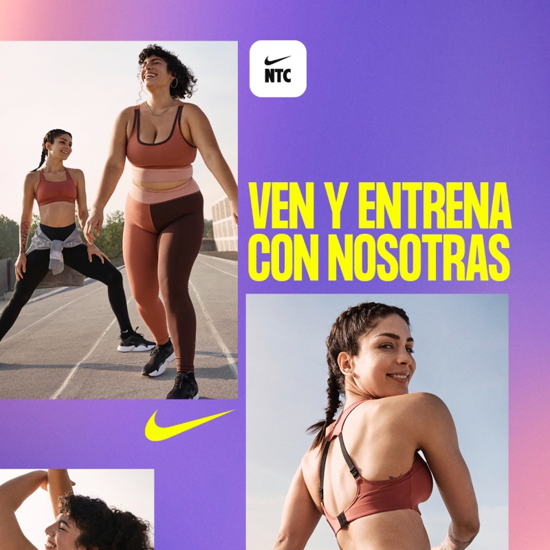Nike's tweet photo. ¡Entrena con tus hermanas! Descarga la NTC App y descubre las colecciones de ejercicio diseñadas especialmente para tu ritmo de vida, cuerpo y mente. #JuntasEstamosListas #HermandadEnMovimiento
