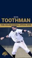 Blessed to receive a baseball offer from thiel also!!! Thank you guys for the opportunity and believing in me!!!