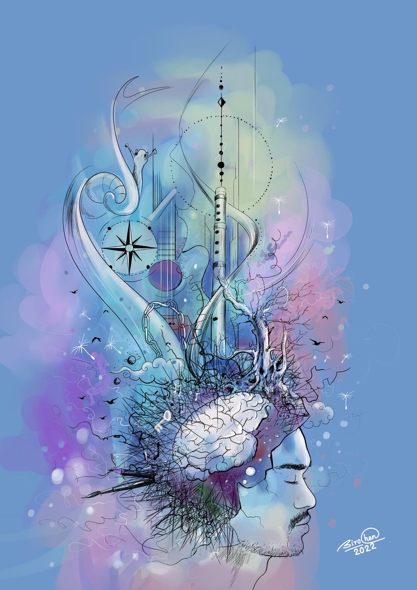 Bau_saB's tweet image. OVER THINKING

#digitaldrawing #fineart #bausabart #digitalpainting