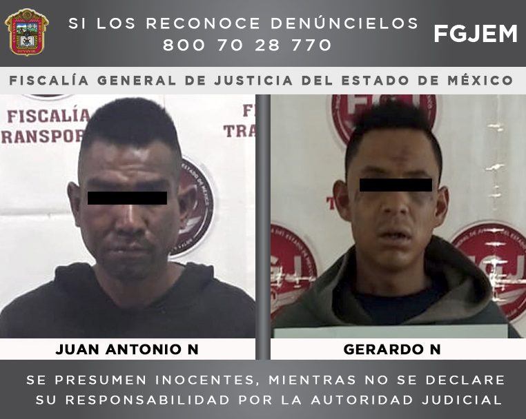 #AccionesFGJEM | La Fiscalía de Delitos contra en Transporte acreditó la probable participación de Juan Antonio "N" y Gerardo "N" en dos hechos de robo en medios de transporte público de pasajeros con violencia, ilícitos por los que fue iniciado un proceso legal en su contra.