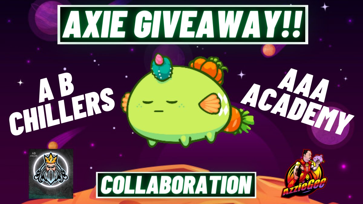 🚨AXIE GIVEAWAY!

A random WINNER will be selected in 1 WEEK!

Rules:
✨FOLLOW <a href="/AzzieeGee/">AzzieGee | AAA ⚡</a> &amp; <a href="/AquaBoytweets/">Aqua✨❄️</a>
✨LIKE &amp; RT
✨TAG 3 FRIENDS

GL!😁

#giveaway #axie $ron #axie #php #gcash #AxieScholarship #AxieinfinityScholarship #pegaxy #AxieScholar #P2E #giveaways $SLP $AXS $vis #nft