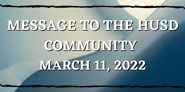 MesquiteTrails's tweet photo. MESSAGE TO THE HUSD COMMUNITY MARCH 11, 2022 https://t.co/051P9FLksg https://t.co/vHRU8nYF7i