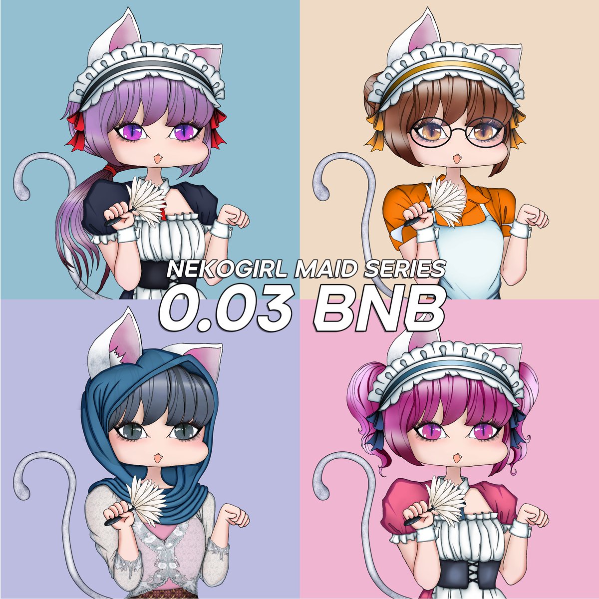 GM! Plan apa weekend ni? Kalau malas kemas rumah, sini Maid Neko tolong kemaskan! 😆 Introducing NekoGirl latest drops, Maid Series! Each for only 0.03 BNB! Pick your maid! 

app.pentas.io/user/NekoGirl

RTs are very much appreciated, thank you Pentasians! Happy weekend! ❤️✨✨