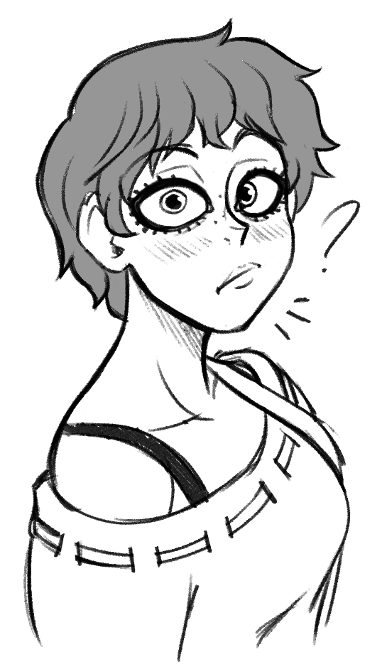 Here's a quick sketch I did for an IRL friend! No idea who the character is, some tomboy from a manga he's reading.