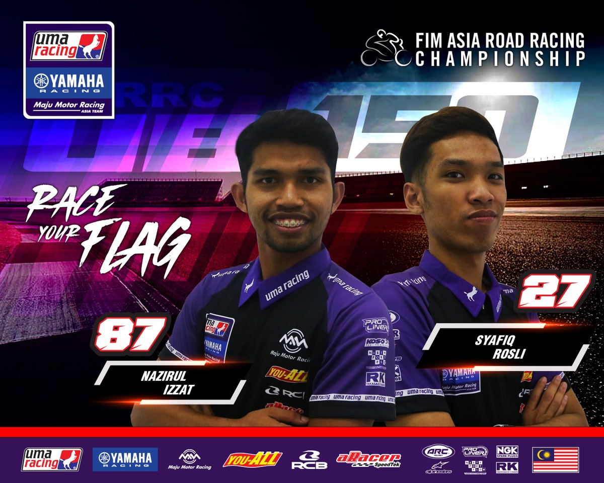 asiangp's tweet photo. Maju Motor Racing Team is ready to cause a sensation with:
π²πΎUMA RACING YAMAHA MAJU MOTOR ASIA TEAM
- NAZIRUL IZZAT #87
- SYAFIQ ROSLI #27
π΅πUMA RACING MMR YAMAHA PHILIPPINES
- APRIL KING MASCARDO #43
- GIAN CARLO MAURICIO #124
#CountdownToRace #ARRC #AsiaPower https://t.co/bXqKNo4YlT