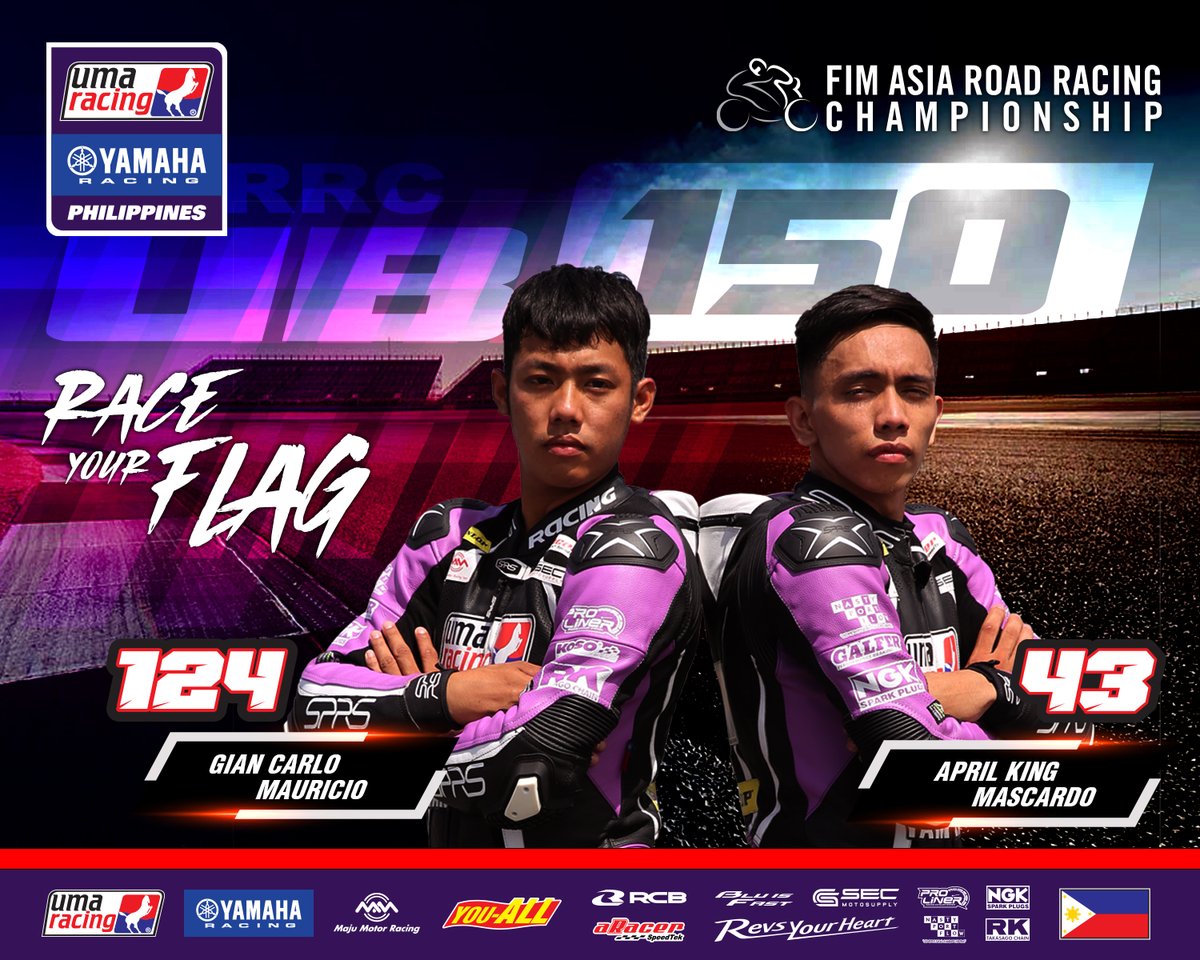 asiangp's tweet photo. Maju Motor Racing Team is ready to cause a sensation with:
π²πΎUMA RACING YAMAHA MAJU MOTOR ASIA TEAM
- NAZIRUL IZZAT #87
- SYAFIQ ROSLI #27
π΅πUMA RACING MMR YAMAHA PHILIPPINES
- APRIL KING MASCARDO #43
- GIAN CARLO MAURICIO #124
#CountdownToRace #ARRC #AsiaPower https://t.co/bXqKNo4YlT