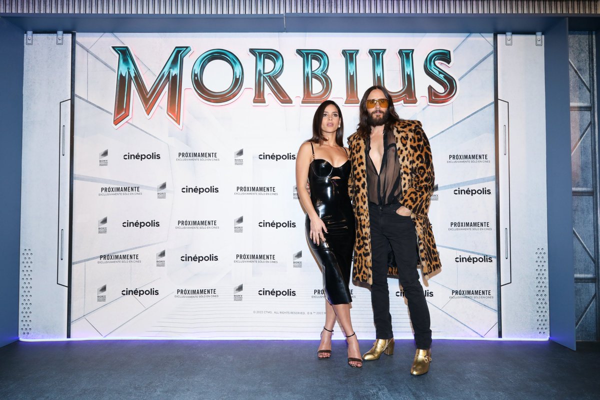 SonyPictures's tweet photo. First stop on the @MorbiusMovie tour: Mexico! Check out @JaredLeto and @AdriaArjona at the special fan screening. https://t.co/Uk1KASLA6t