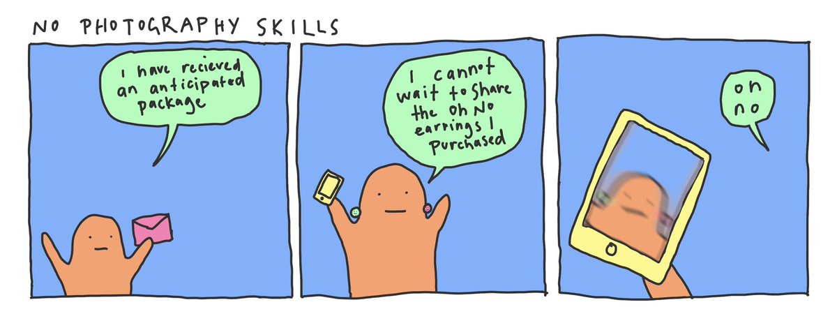 ehlihr's tweet photo. finally got my earrings from @dorrismccomics they are very nice!! here is a dinky little “tribute” comic in lieu of a picture <3 https://t.co/L1ZXXLo1Ph