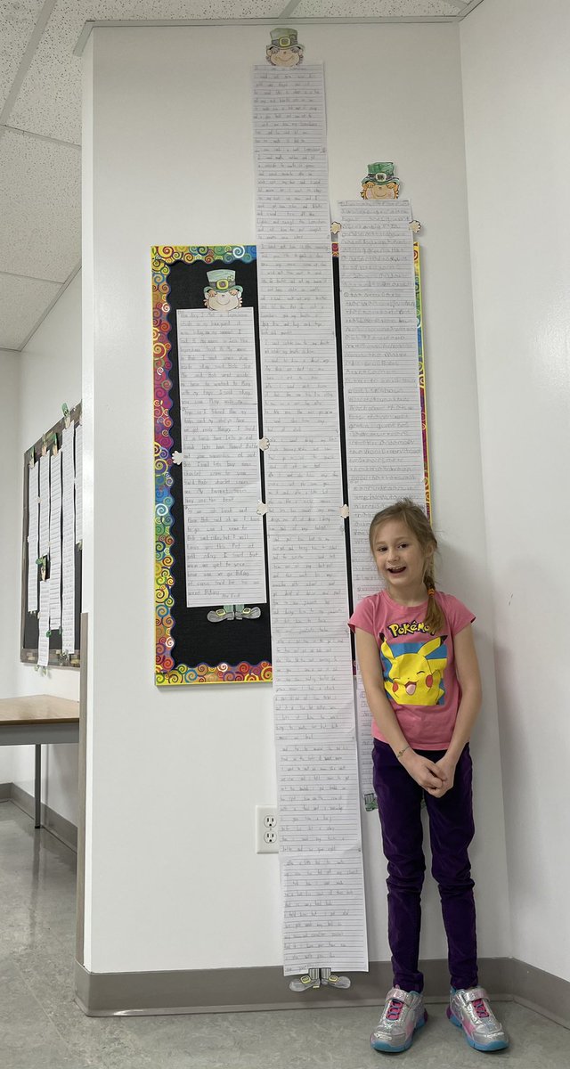 ellen_probe's tweet photo. Proud of my class and wanted to share. Every single student was so excited to write their own leprechaun adventure story! These little Grade One monkeys have turned themselves into writing machines! @GBProbeSchool @LethSchDivision 🍀 ✍🏼 ❤️ https://t.co/eR0Ot1zXWY