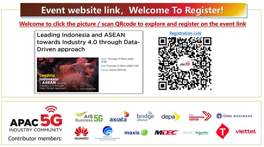 HuaweiEntID's tweet photo. Mari bergabung "Leading Indonesia &amp; ASEAN Towards Industry 4.0 Through Data-Driven Approach" tanggal 17 Maret 2022. Anda dapat mendengar ide dan inovasi masa depan dari para ahli di bidangnya.

Registrasi melalui link : https://t.co/9HNNDWIEvu atau dengan scan barcode di banner. https://t.co/KQVT54frMI